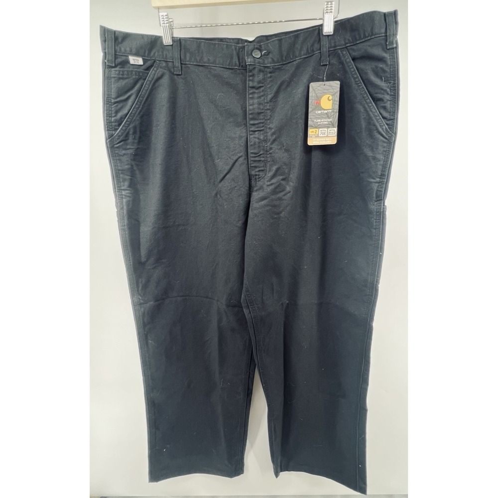 Carhartt FR Washed Duck Work Dungarees Pants Black Tagged 42/36 Actual 44/30 New
